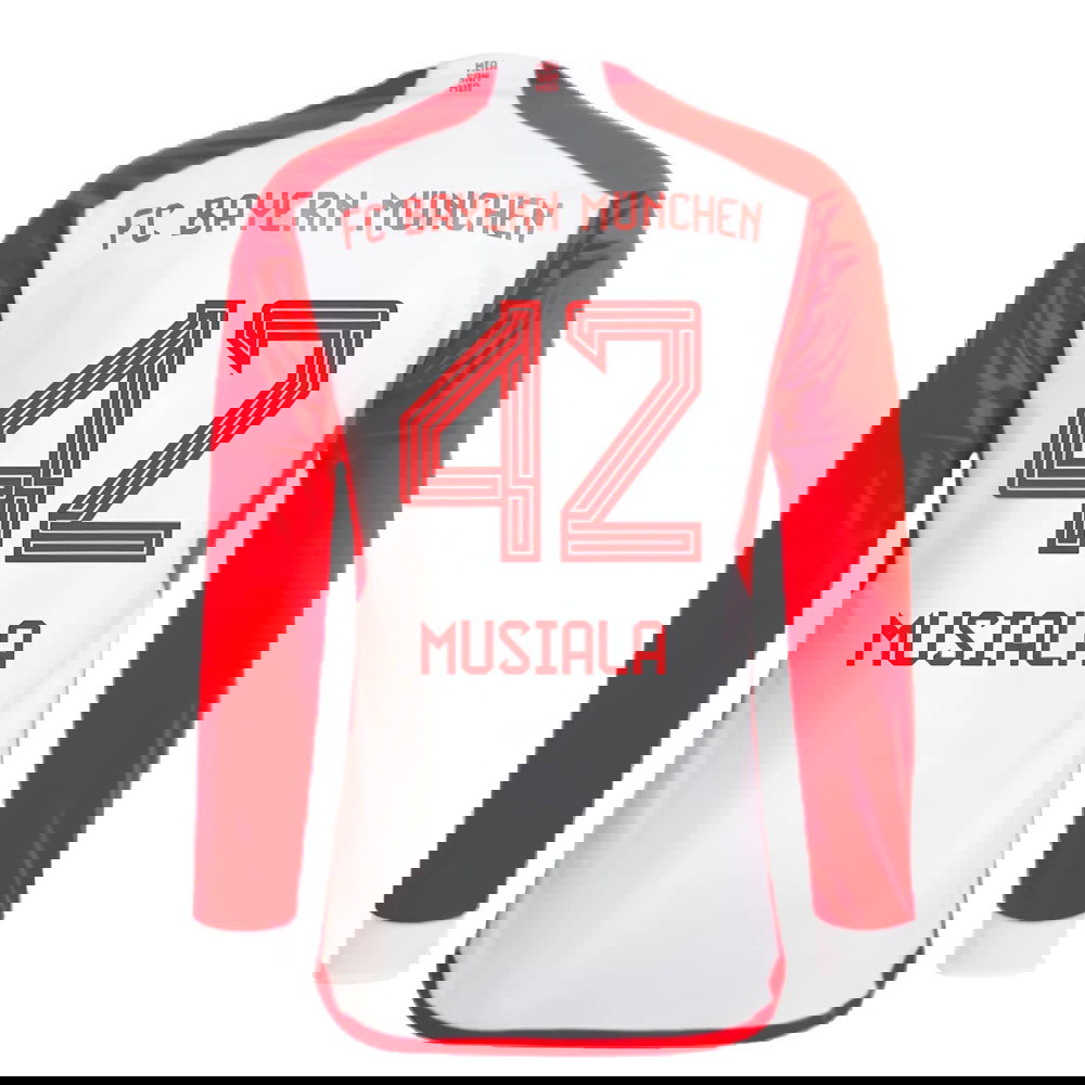 2023-2024 Bayern Munich Long Sleeve Home Shirt (Kids) (Musiala 42)