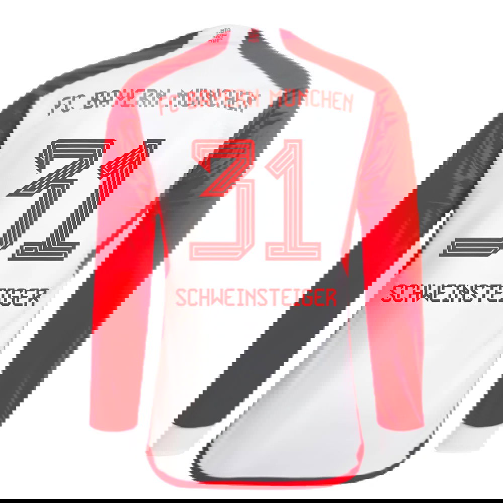 2023-2024 Bayern Munich Long Sleeve Home Shirt (Kids) (Schweinsteiger 31)