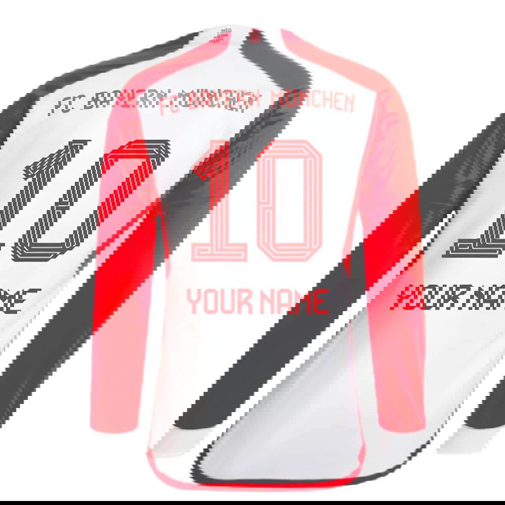 2023-2024 Bayern Munich Long Sleeve Home Shirt (Kids) (Your Name)