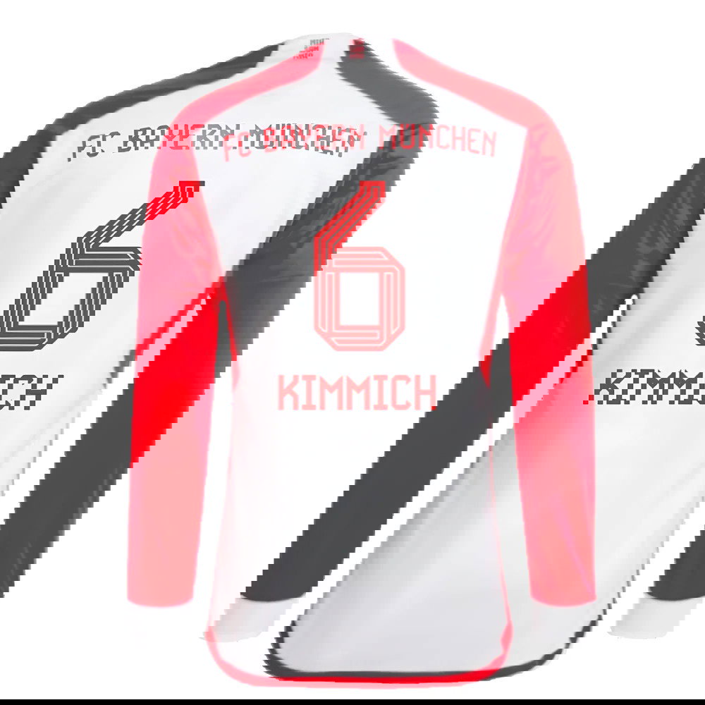 2023-2024 Bayern Munich Long Sleeve Home Shirt (Kimmich 6)