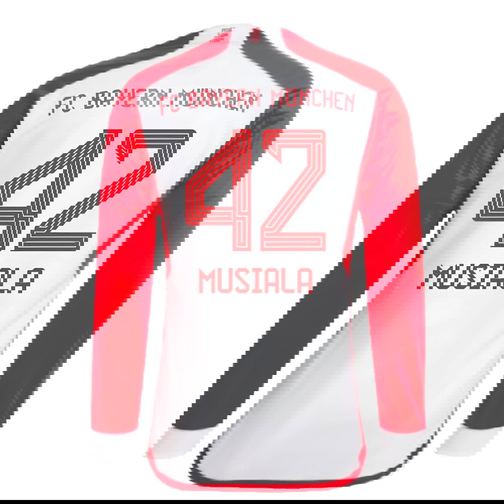 2023-2024 Bayern Munich Long Sleeve Home Shirt (Musiala 42)