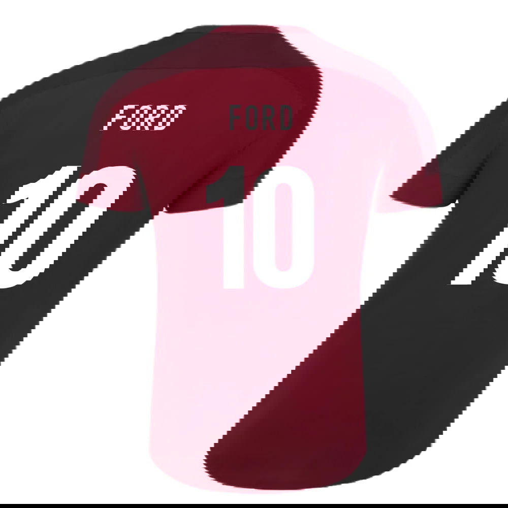 2023-2024 England Rugby Presentation T-Shirt (Tibetan Red) (Ford 10)