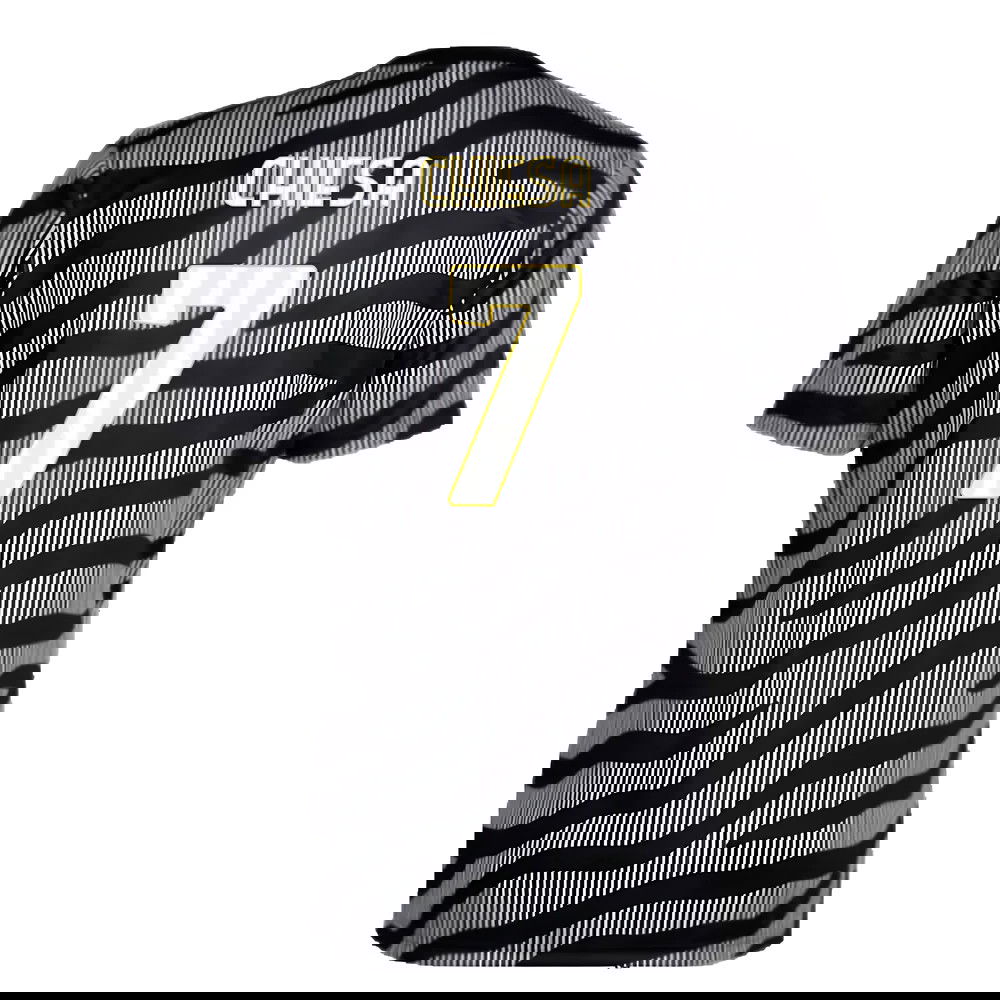 2023-2024 Juventus Pre-Match Shirt (Black) (CHIESA 7)