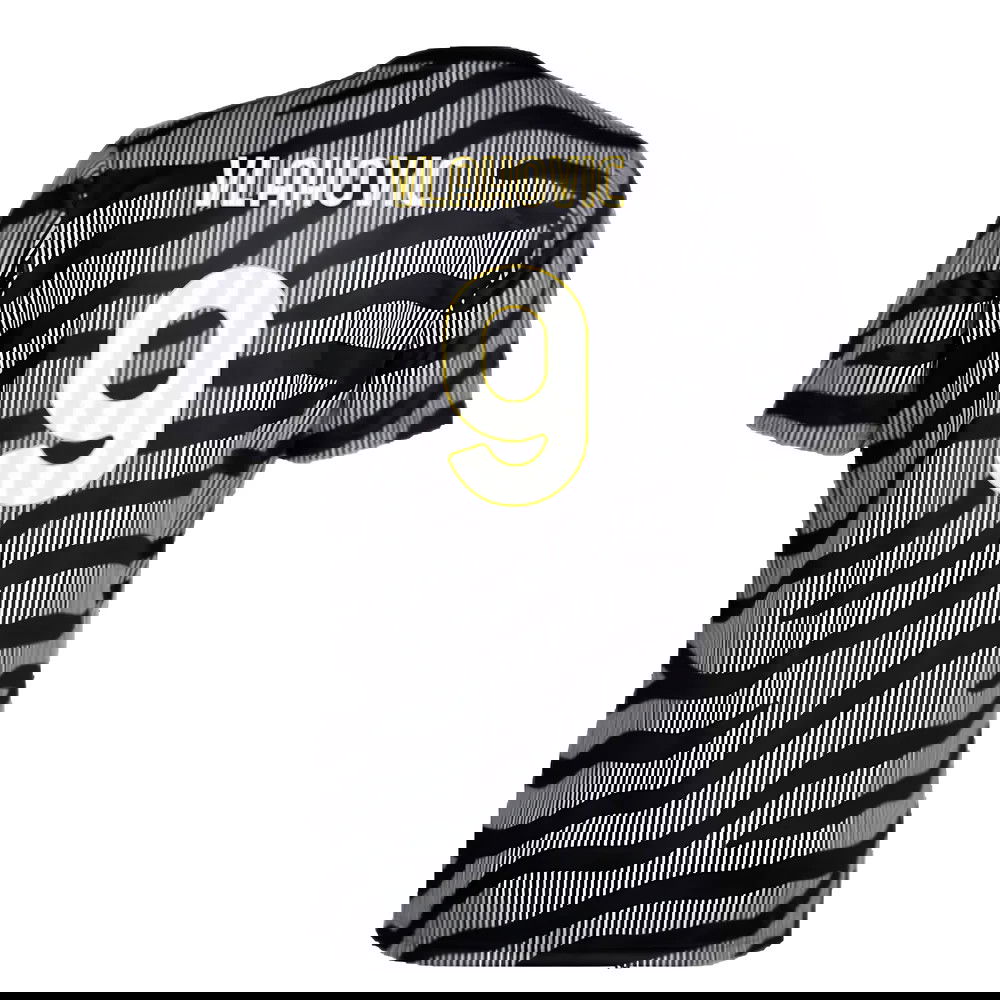 2023-2024 Juventus Pre-Match Shirt (Black) (VLAHOVIC 9)