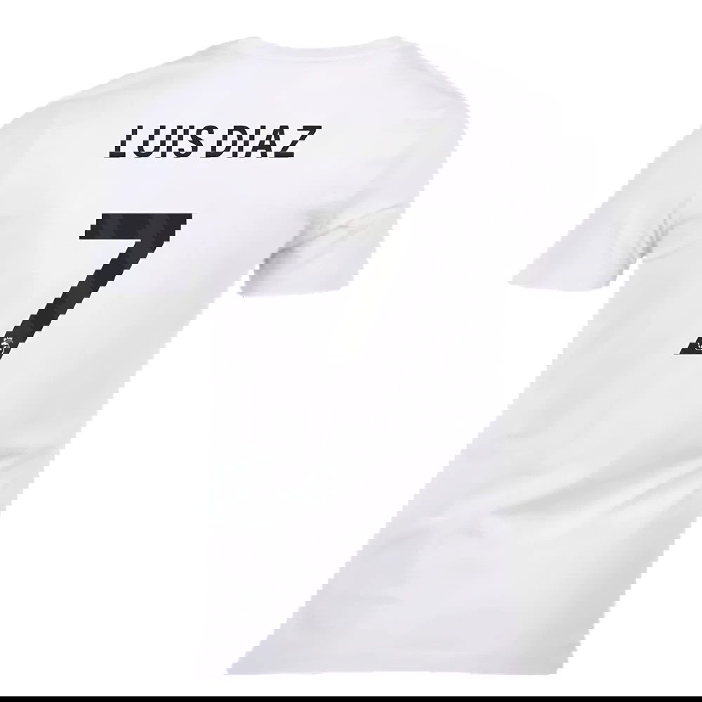 2023-2024 Liverpool Crest Tee (White) (Luis Diaz 7)