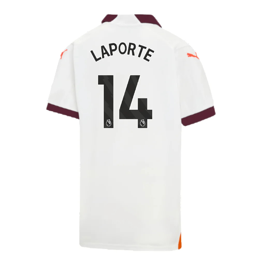 2023-2024 Man City Away Shirt (Kids) (LAPORTE 14)