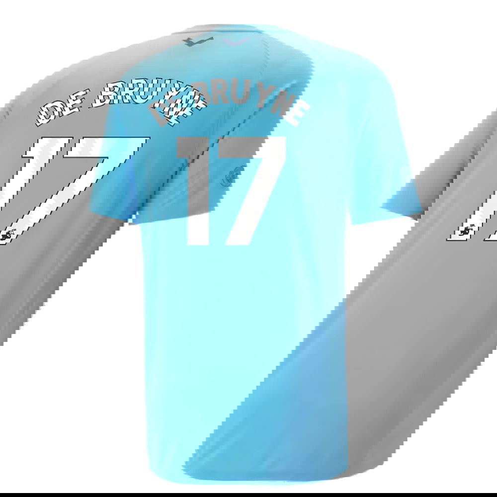 2023-2024 Man City Casuals Tee (Blue Wash) - Kids (DE BRUYNE 17)