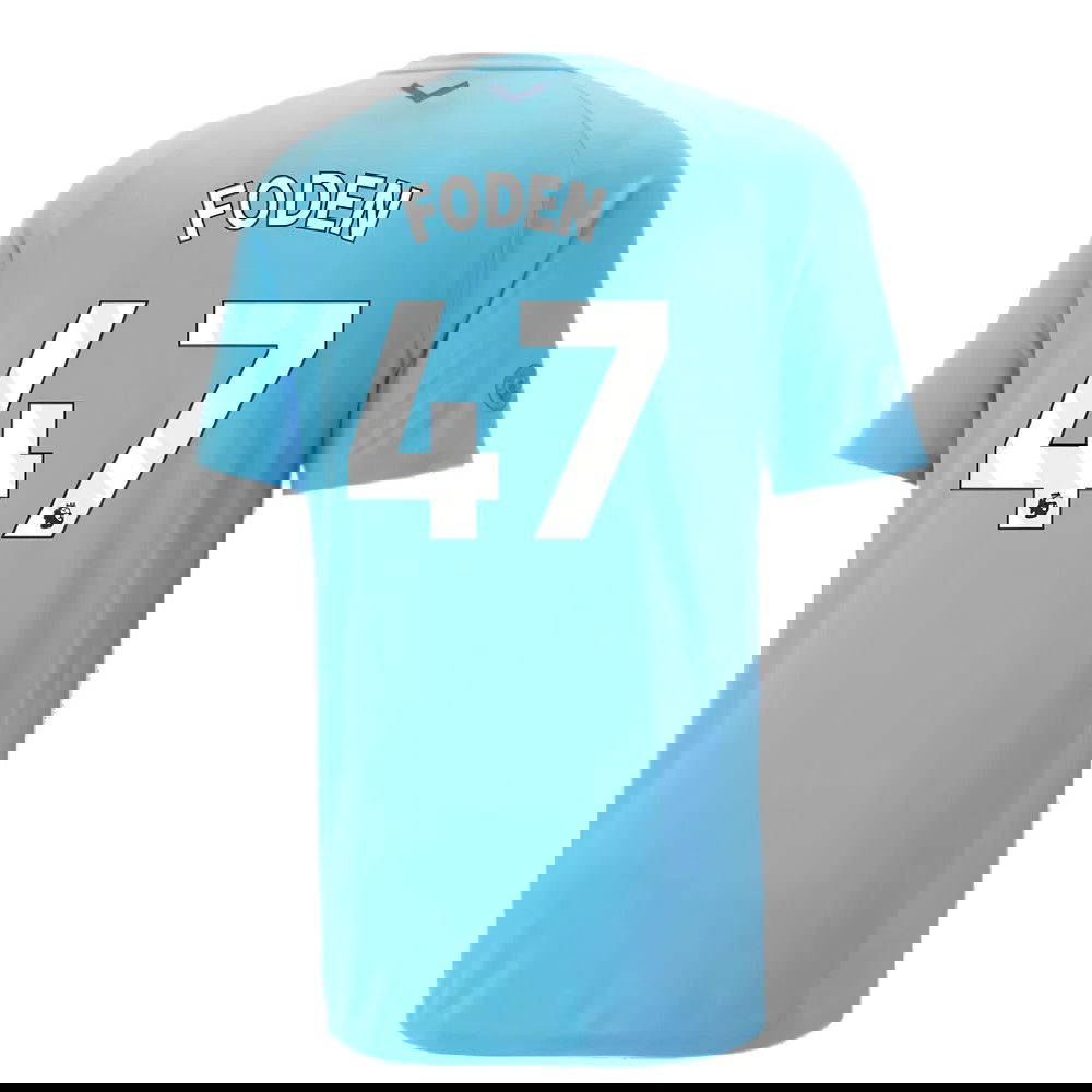 2023-2024 Man City Casuals Tee (Blue Wash) - Kids (FODEN 47)