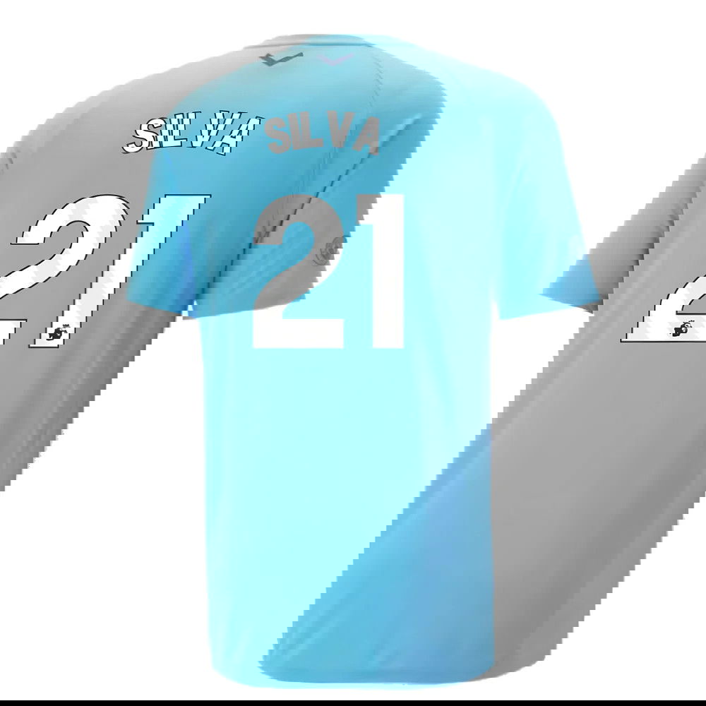 2023-2024 Man City Casuals Tee (Blue Wash) - Kids (SILVA 21)