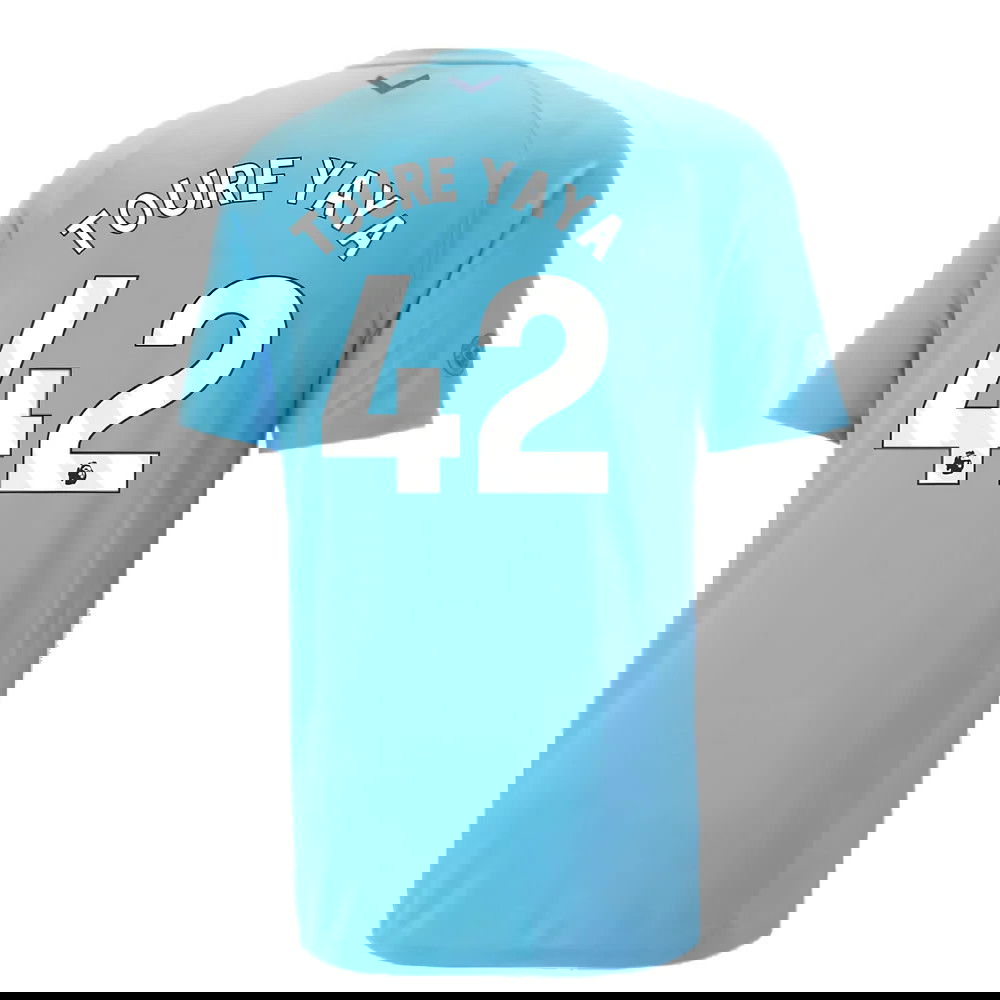 2023-2024 Man City Casuals Tee (Blue Wash) - Kids (TOURE YAYA 42)