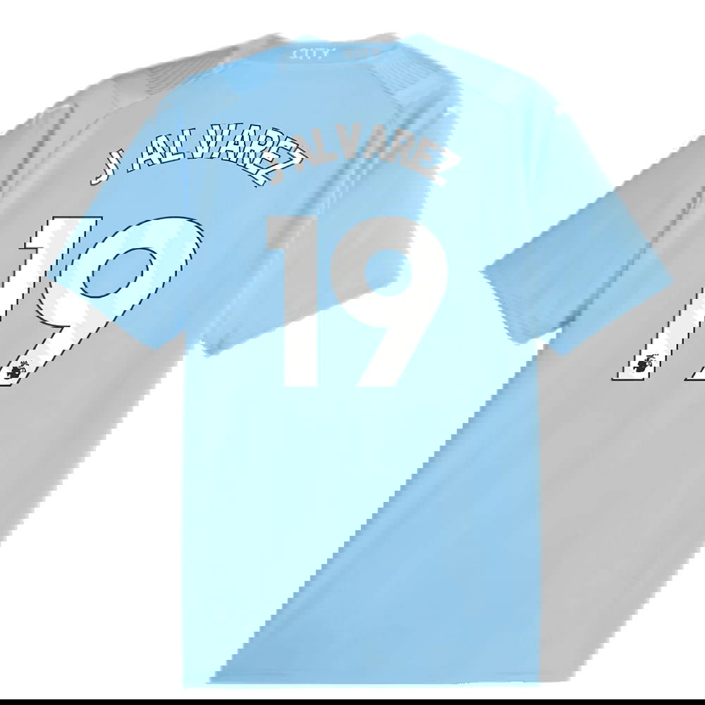 2023-2024 Man City Home Shirt (J ALVAREZ 19)
