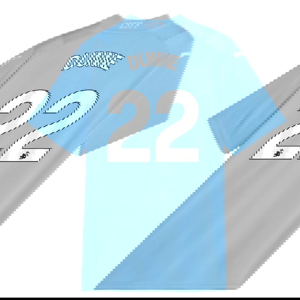 2023-2024 Man City Home Shirt (Kids) (DUNNE 22)