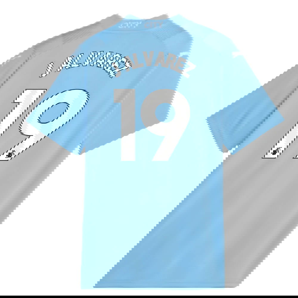 2023-2024 Man City Home Shirt (Kids) (J ALVAREZ 19)