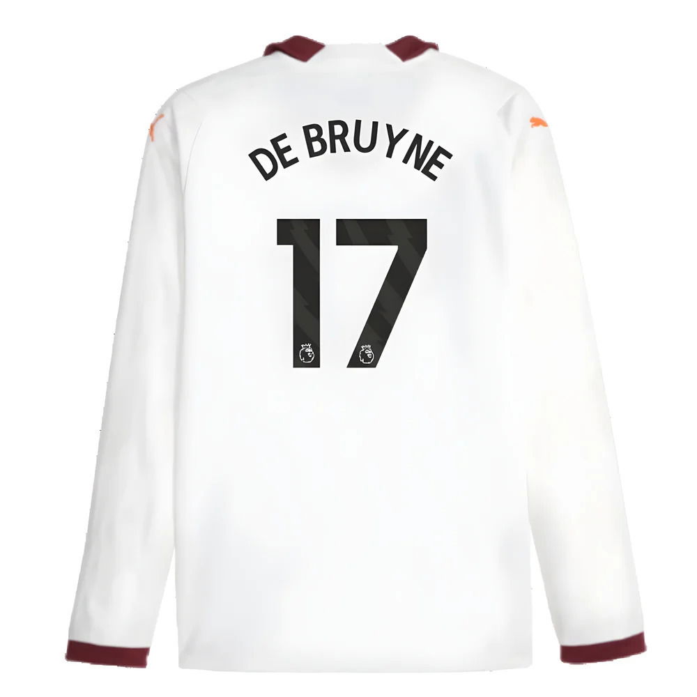 2023-2024 Man City Long Sleeve Away Shirt (DE BRUYNE 17)
