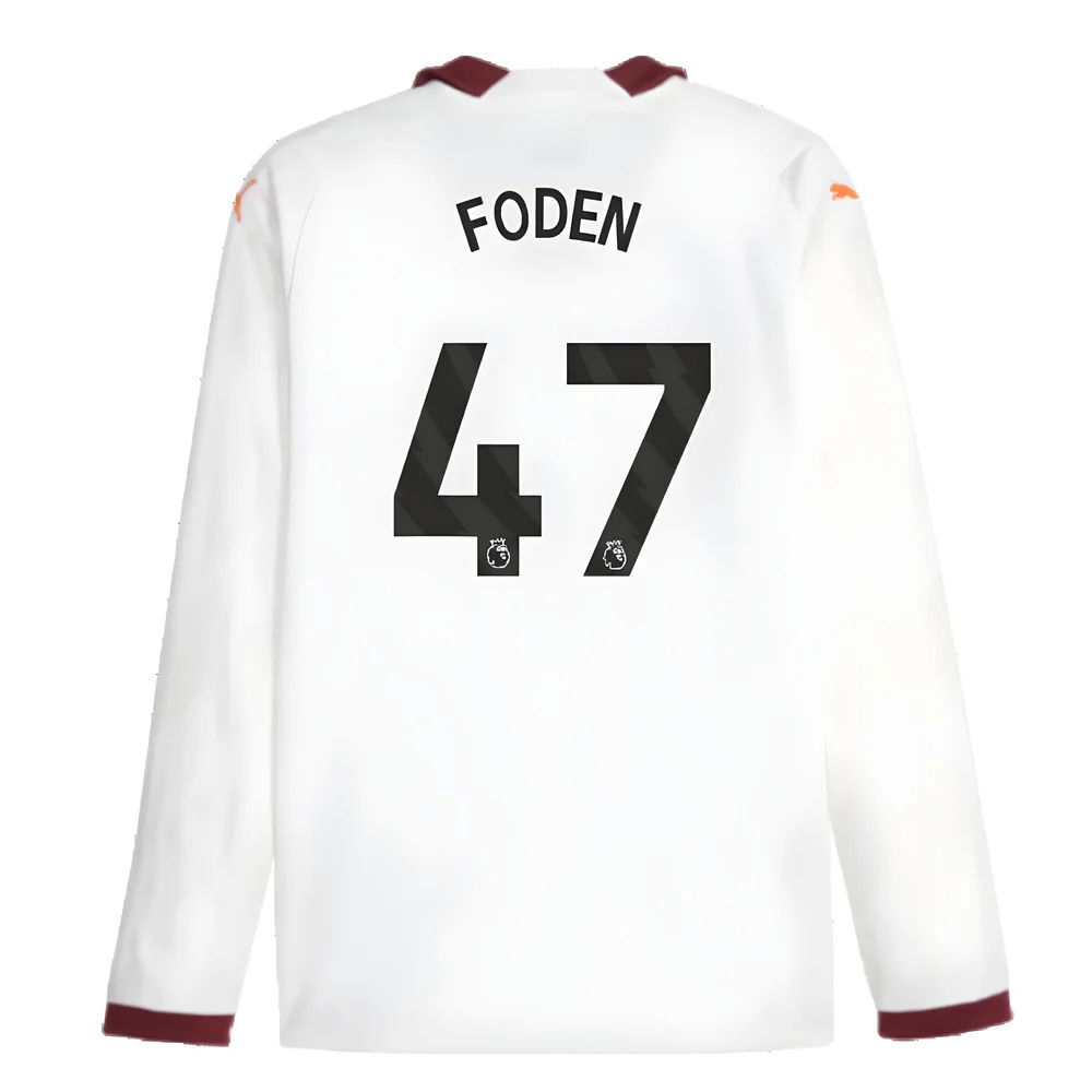 2023-2024 Man City Long Sleeve Away Shirt (FODEN 47)