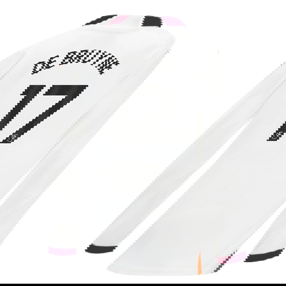 2023-2024 Man City Long Sleeve Away Shirt (Kids) (DE BRUYNE 17)