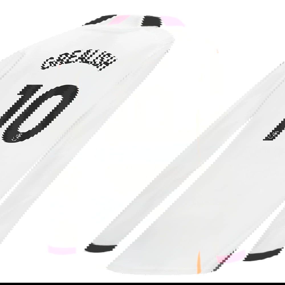 2023-2024 Man City Long Sleeve Away Shirt (Kids) (GREALISH 10)