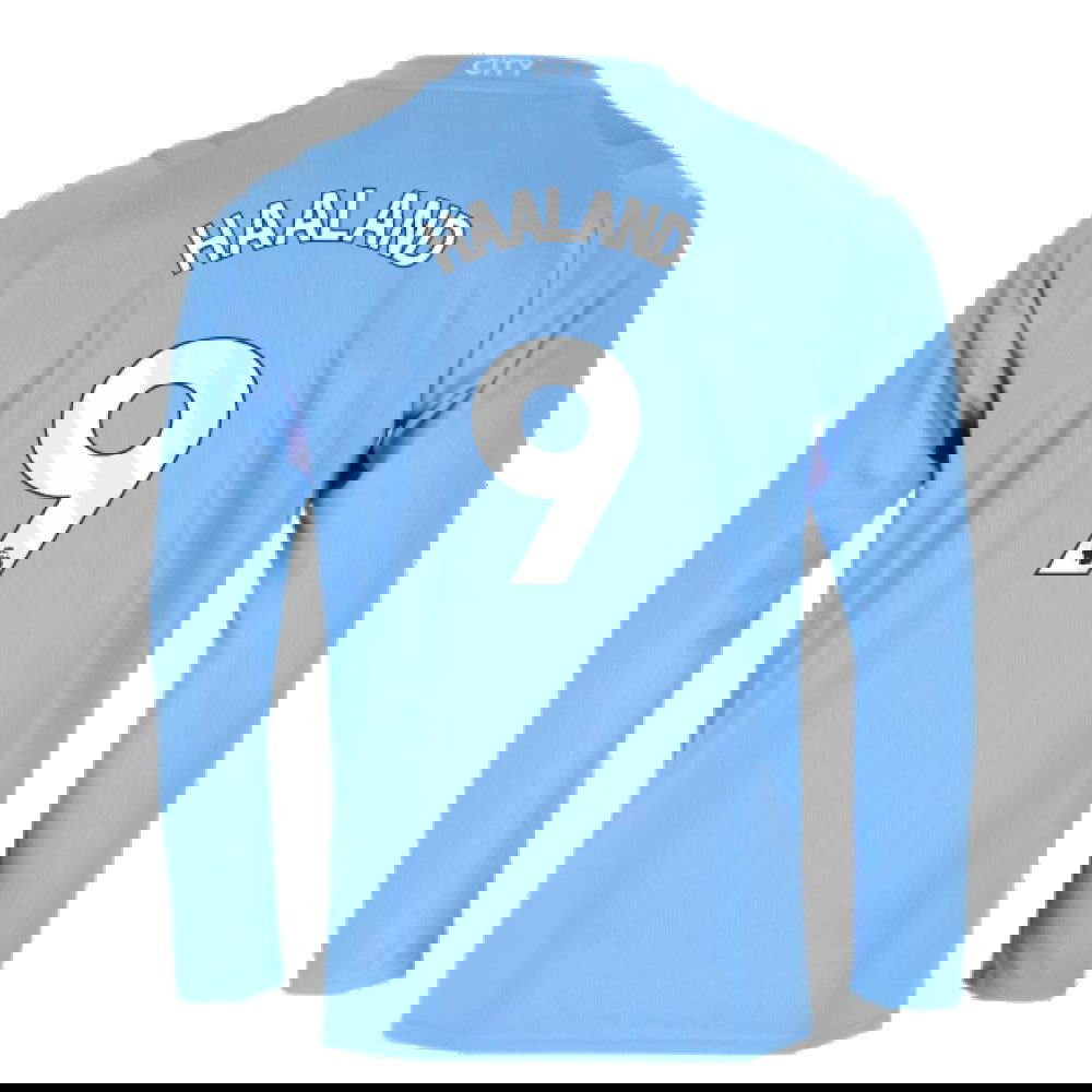 2023-2024 Man City Long Sleeve Home Shirt (HAALAND 9)