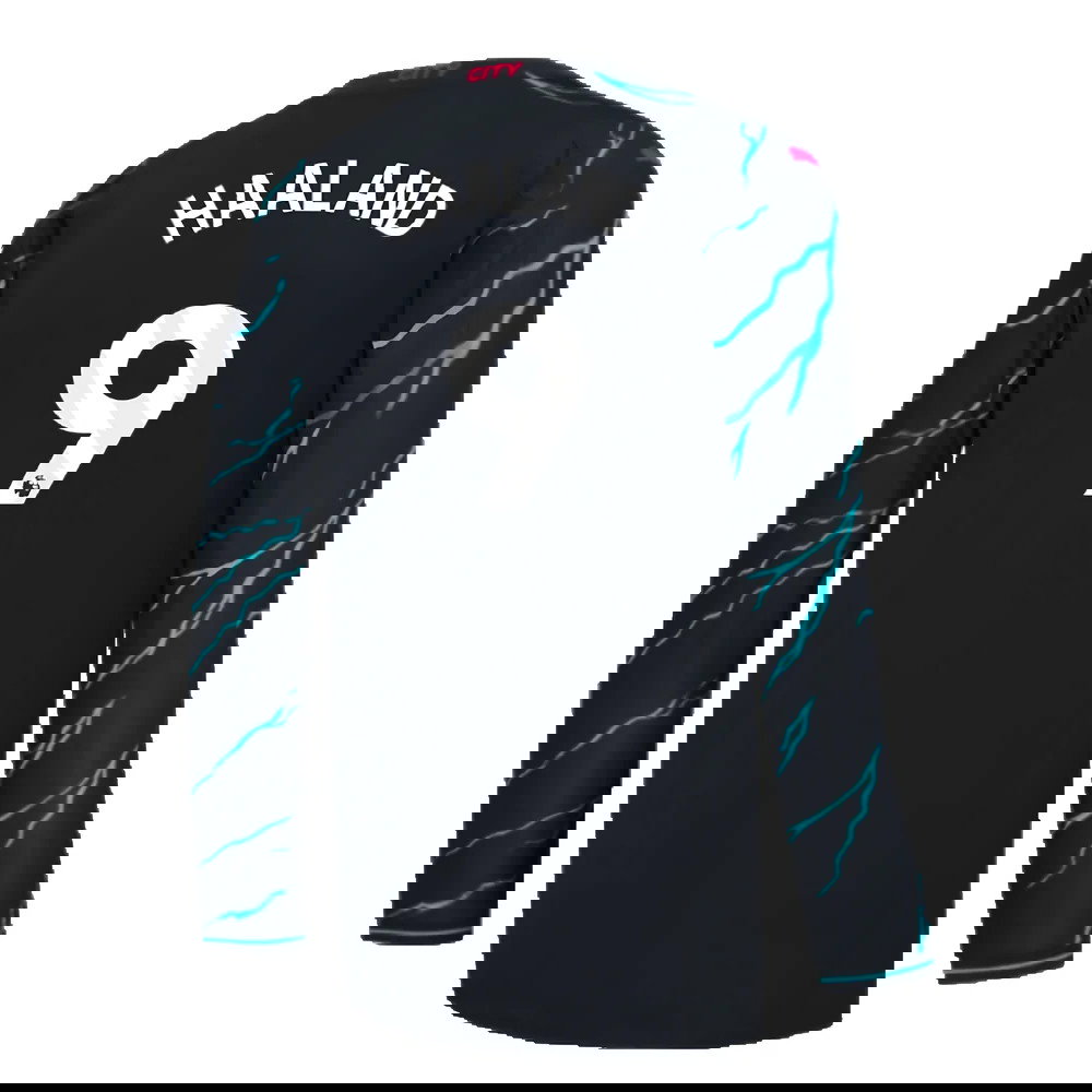 2023-2024 Man City Long Sleeve Third Shirt (HAALAND 9)