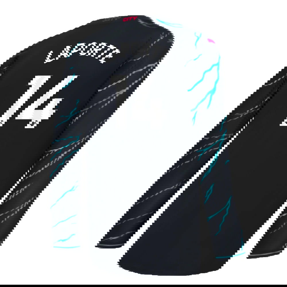 2023-2024 Man City Long Sleeve Third Shirt (LAPORTE 14)