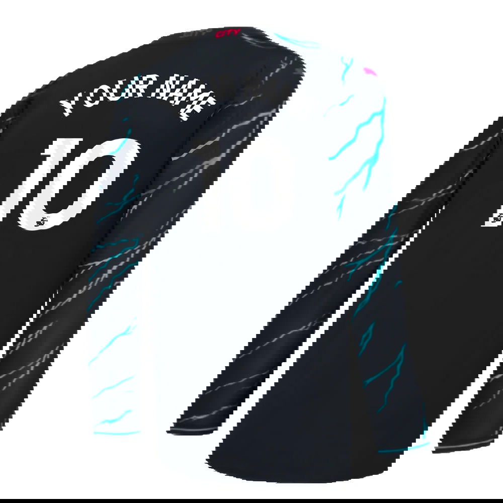 2023-2024 Man City Long Sleeve Third Shirt (Your Name)