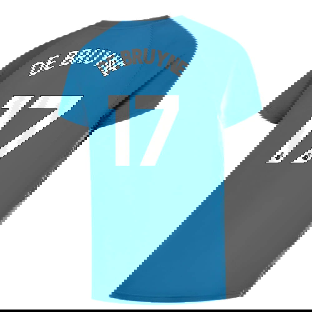 2023-2024 Man City Pre-Match Jersey (Lake Blue) (DE BRUYNE 17)