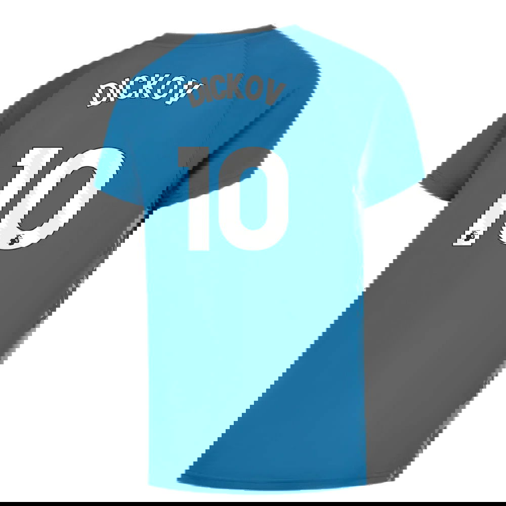 2023-2024 Man City Pre-Match Jersey (Lake Blue) - Kids (DICKOV 10)