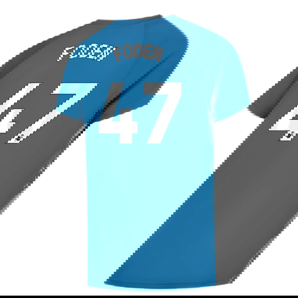 2023-2024 Man City Pre-Match Jersey (Lake Blue) - Kids (FODEN 47)