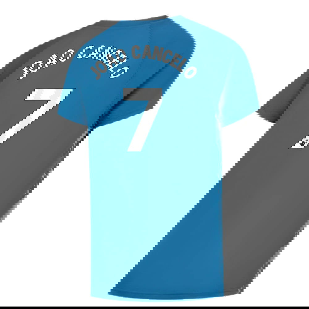 2023-2024 Man City Pre-Match Jersey (Lake Blue) - Kids (JOAO CANCELO 7)