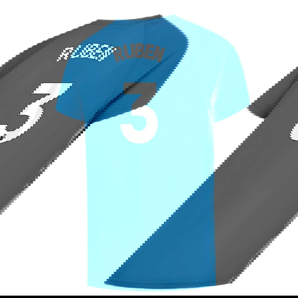 2023-2024 Man City Pre-Match Jersey (Lake Blue) - Kids (RUBEN 3)