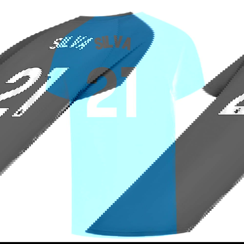 2023-2024 Man City Pre-Match Jersey (Lake Blue) - Kids (SILVA 21)