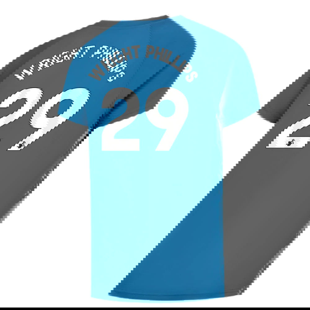 2023-2024 Man City Pre-Match Jersey (Lake Blue) - Kids (WRIGHT PHILLIPS 29)