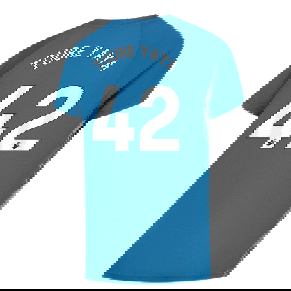 2023-2024 Man City Pre-Match Jersey (Lake Blue) (TOURE YAYA 42)