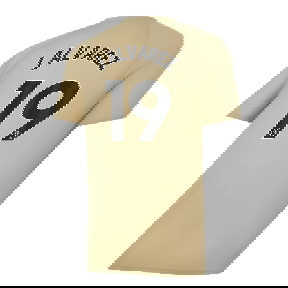 2023-2024 Man City Prematch SS Jersey (Granola) - Kids (J ALVAREZ 19)