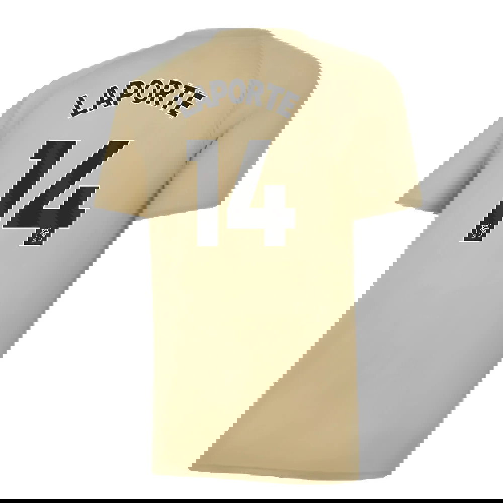 2023-2024 Man City Prematch SS Jersey (Granola) - Kids (LAPORTE 14)