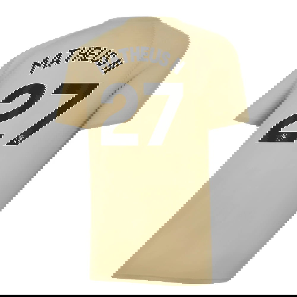 2023-2024 Man City Prematch SS Jersey (Granola) - Kids (Matheus N 27)