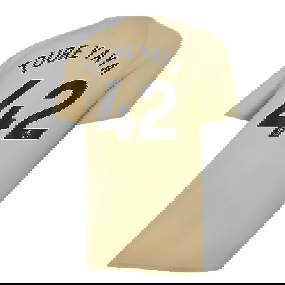 2023-2024 Man City Prematch SS Jersey (Granola) - Kids (TOURE YAYA 42)