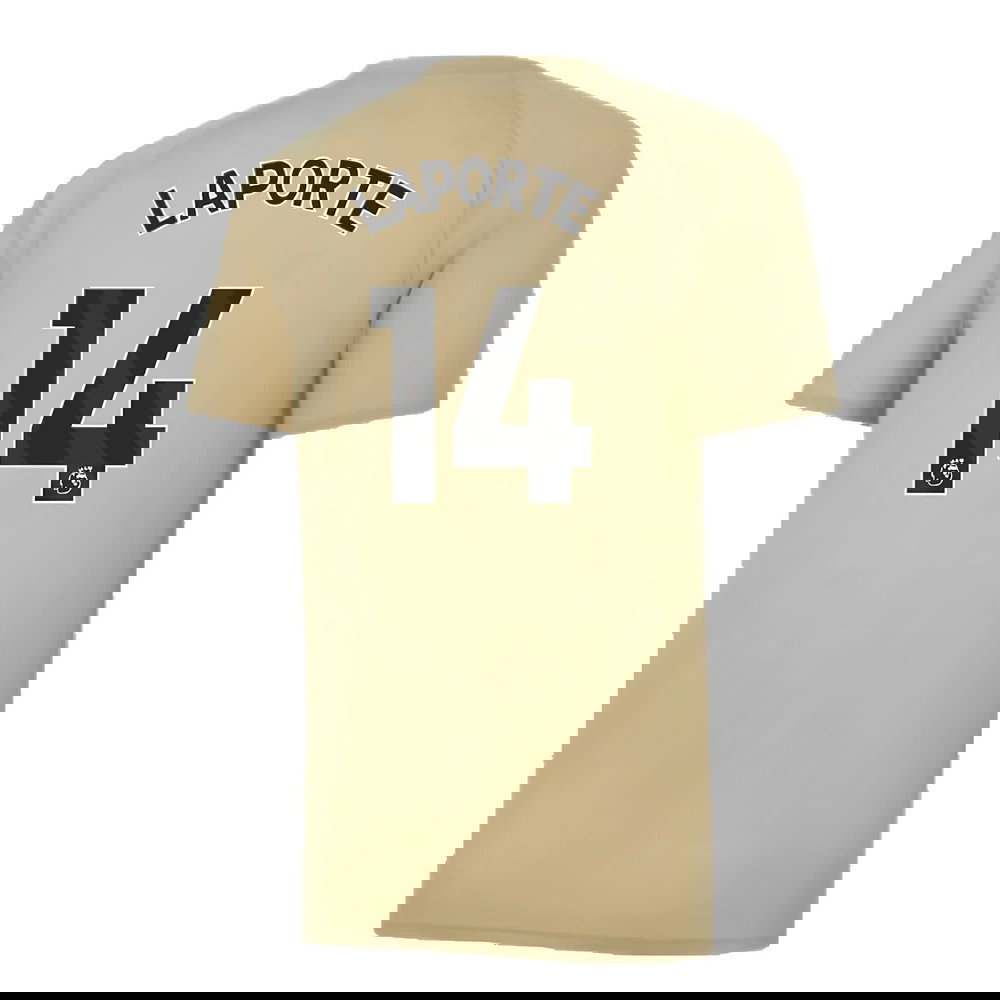 2023-2024 Man City Prematch SS Jersey (Granola) (LAPORTE 14)