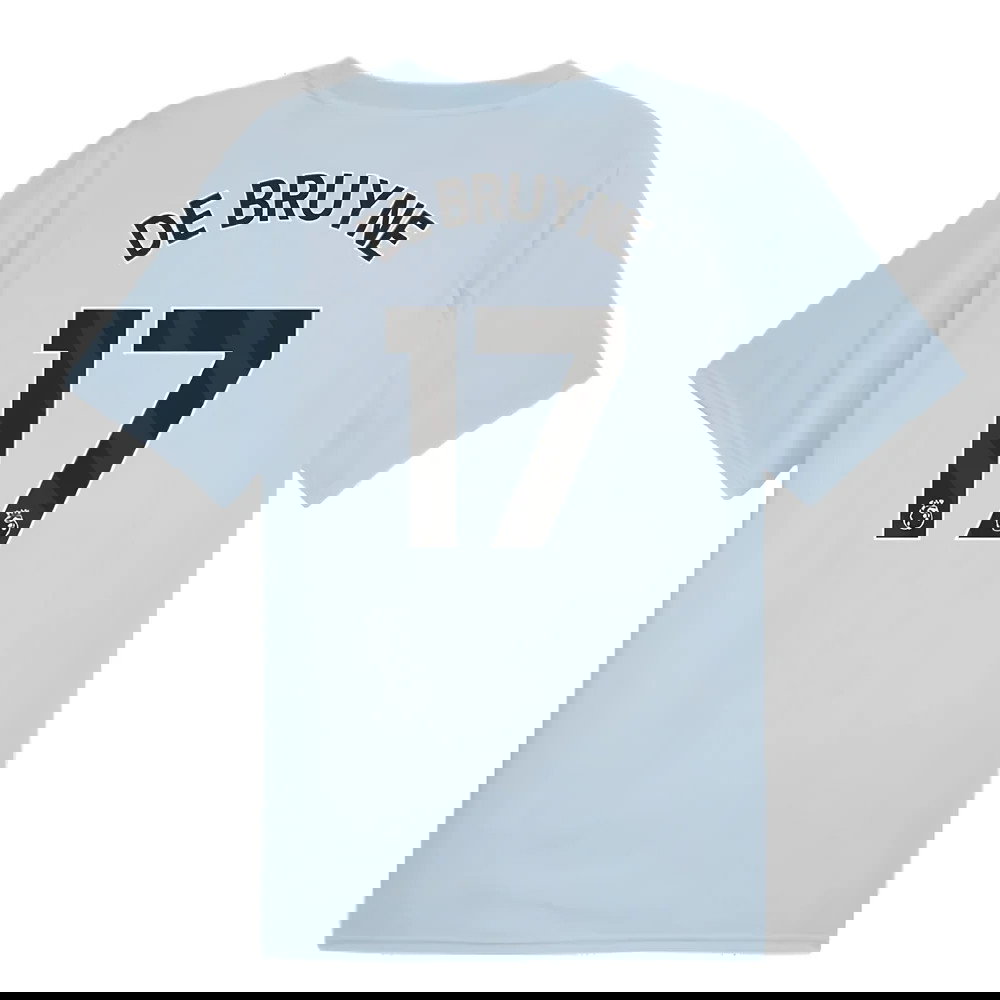 2023-2024 Man City Prematch SS Jersey (Silver Sky) (DE BRUYNE 17)