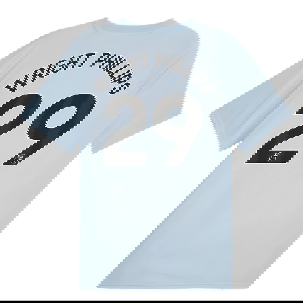 2023-2024 Man City Prematch SS Jersey (Silver Sky) (WRIGHT PHILLIPS 29)