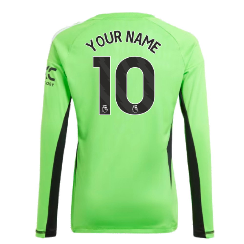 2023-2024 Man Utd Home Goalkeeper Shirt (Solar Green) - Kids (Your Name)