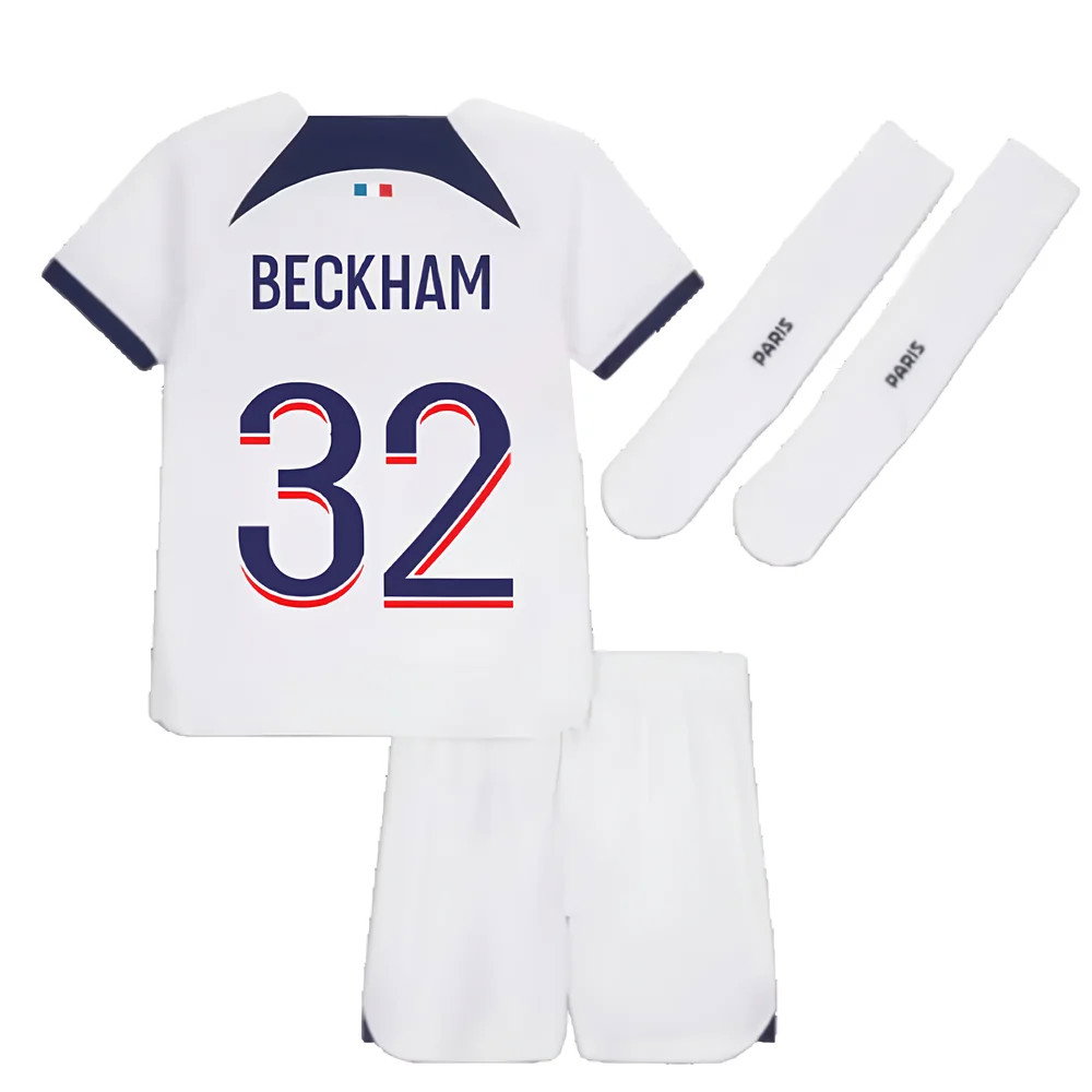 2023-2024 PSG Away Little Boys Mini Kit (Beckham 32)