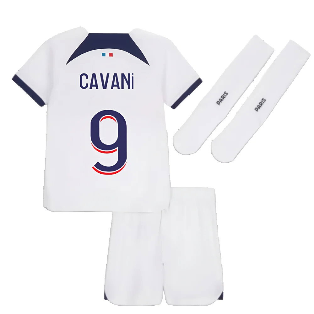 2023-2024 PSG Away Little Boys Mini Kit (Cavani 9)