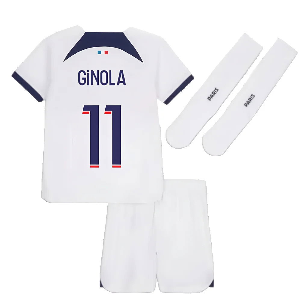 2023-2024 PSG Away Little Boys Mini Kit (Ginola 11)