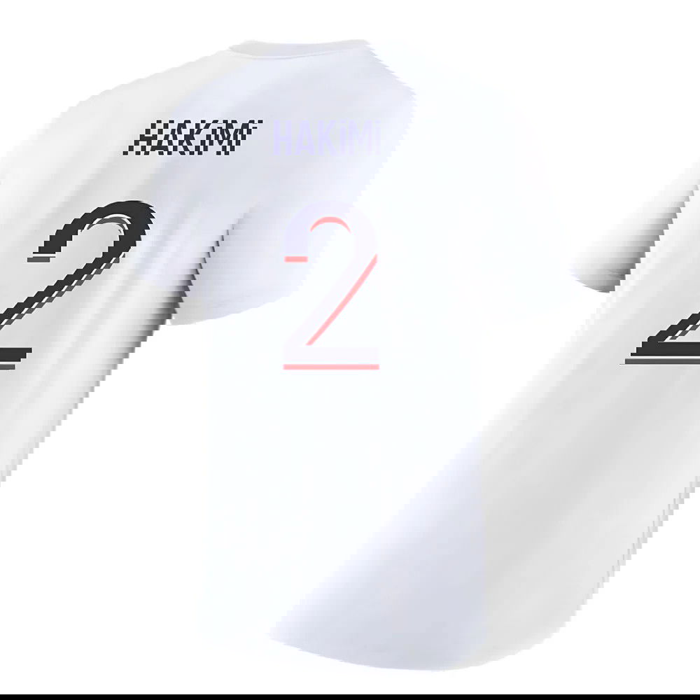 2023-2024 PSG Premium Essentials T-shirt (White) (Hakimi 2)