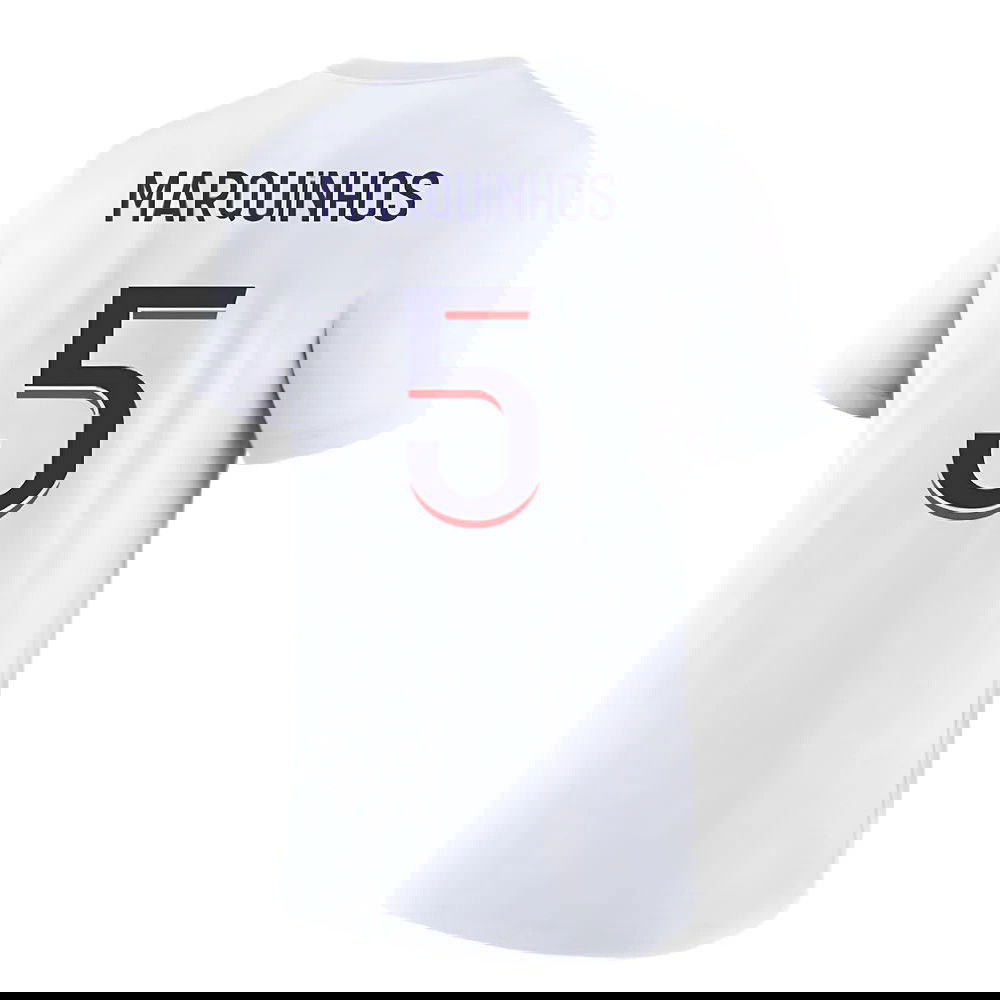 2023-2024 PSG Premium Essentials T-shirt (White) (Marquinhos 5)