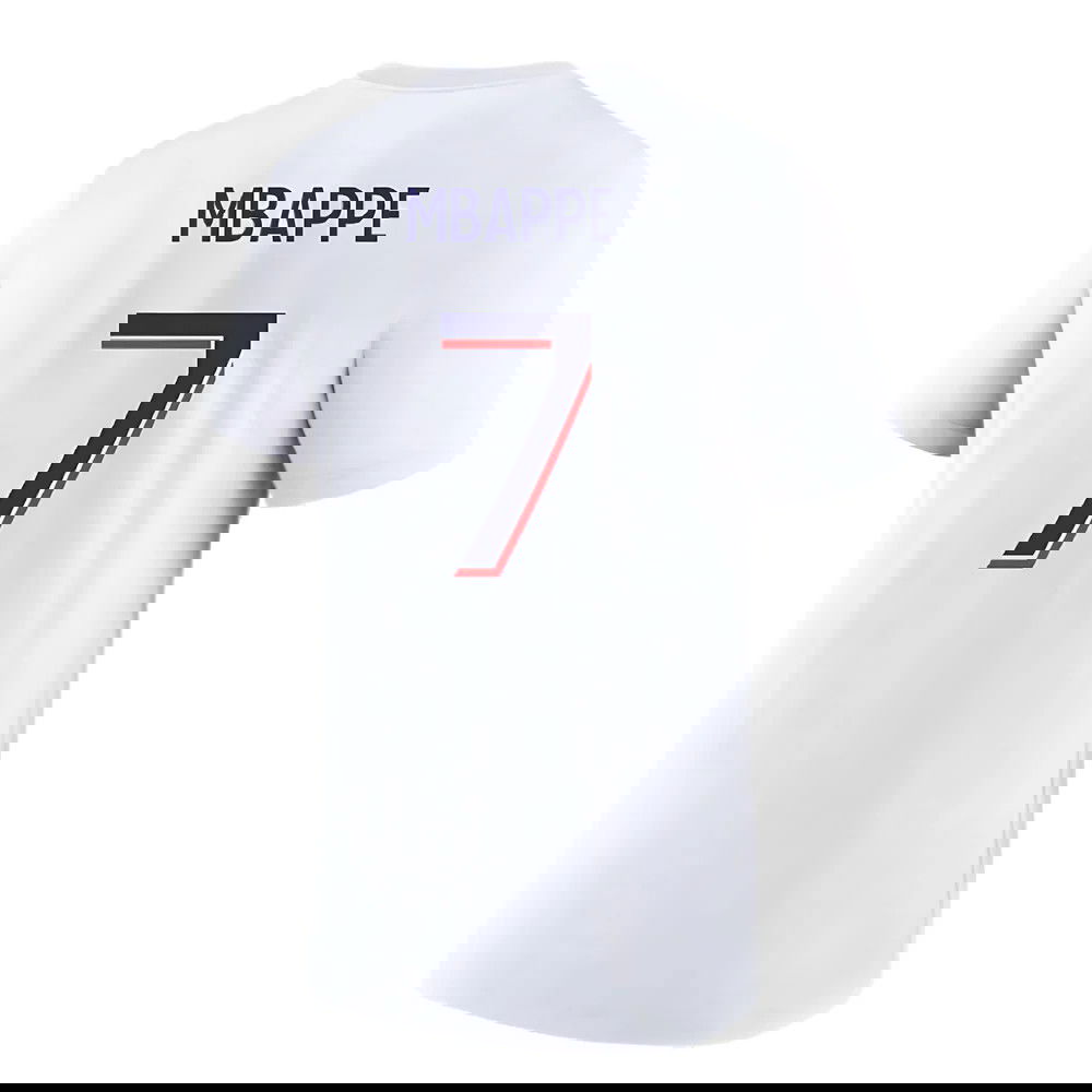 2023-2024 PSG Premium Essentials T-shirt (White) (Mbappe 7)