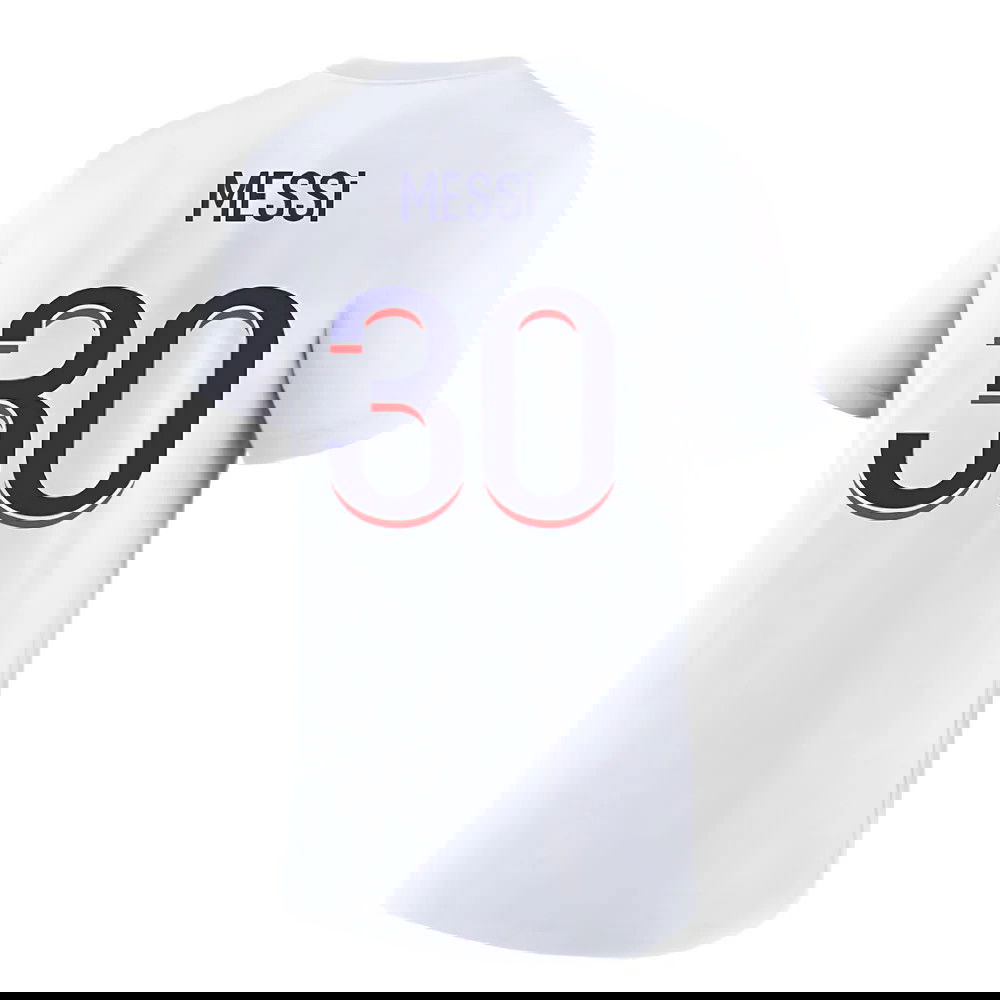 2023-2024 PSG Premium Essentials T-shirt (White) (Messi 30)