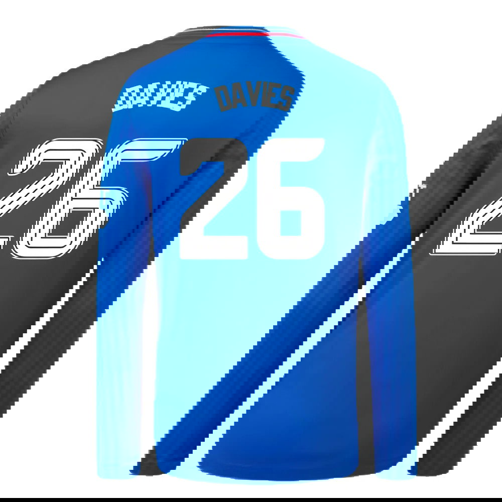 2023-2024 Rangers Long Sleeve Home Shirt (Kids) (Davies 26)