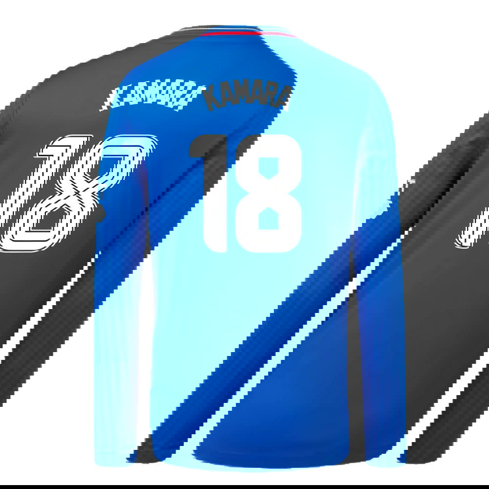 2023-2024 Rangers Long Sleeve Home Shirt (Kids) (Kamara 18)